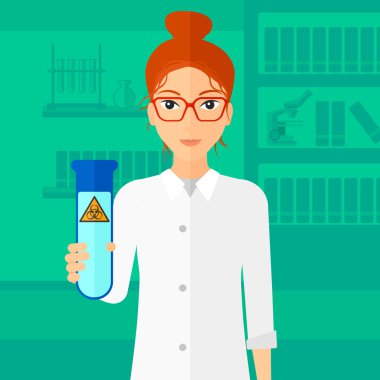 Test tüplü laboratuar asistanı.