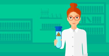 Test tüplü laboratuar asistanı.