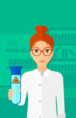 Test tüplü laboratuar asistanı.