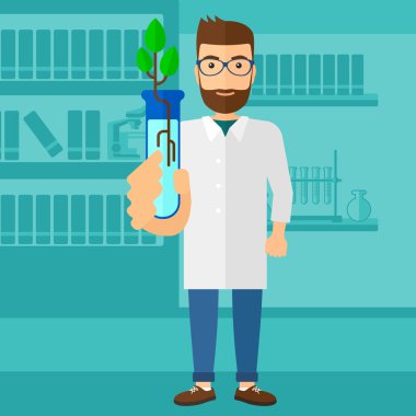 Test tüplü laboratuar asistanı.