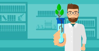 Test tüplü laboratuar asistanı.