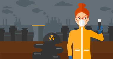 Test tüplü laboratuar asistanı.