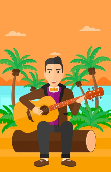 Férfi gitározik. — Stock Vector