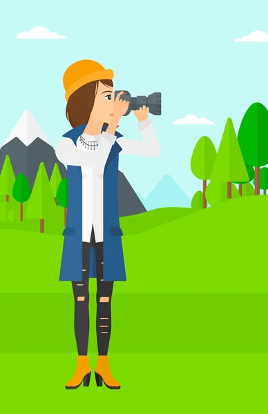 Photographer taking photo. — Stock Vector