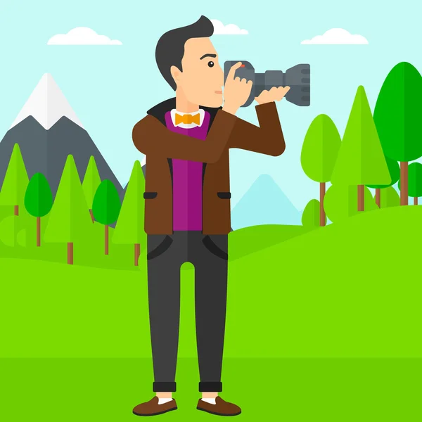 Fotógrafo tomando fotos . — Vector de stock