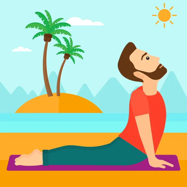 Hombre practicando yoga. — Vector de stock