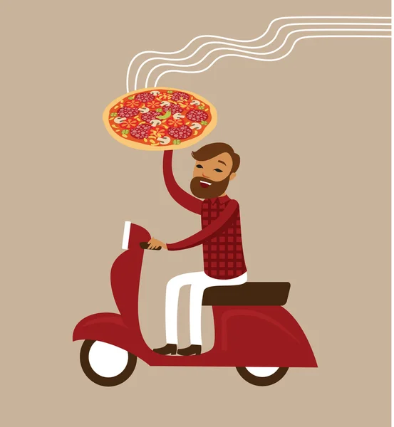 Concept de livraison de pizza — Image vectorielle