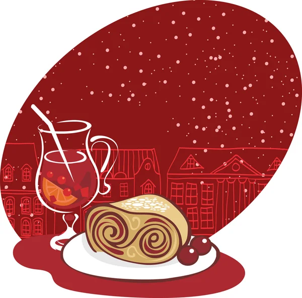 Mulled wine — Stockvector