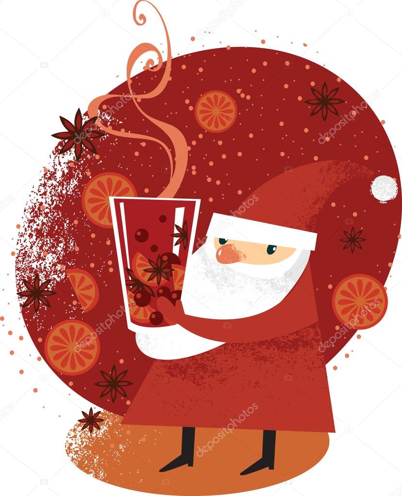 Santa with mulled wine