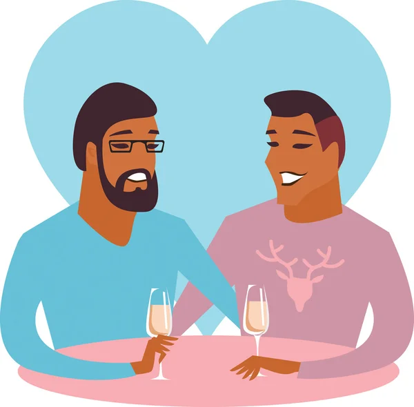 Happy gay couple — Stock Vector