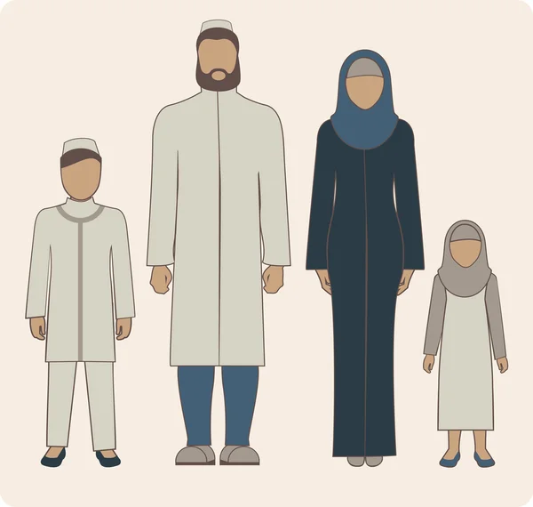 Familia musulmana — Vector de stock