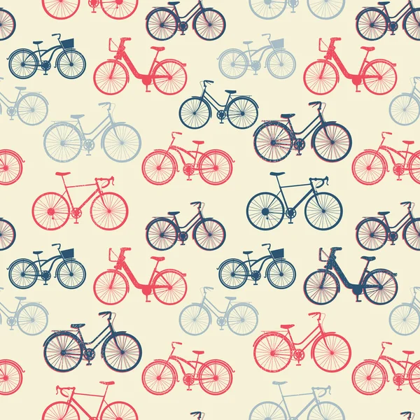 Naadloze patroon met vintage fietsen — Stockvector