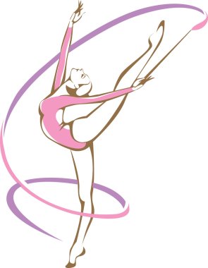 Rhythmic gymnast with a ribbon