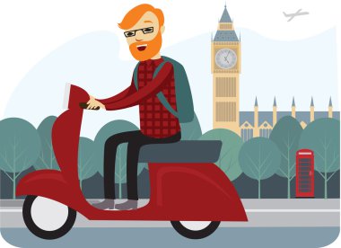 Londralı bir scooter üzerinde