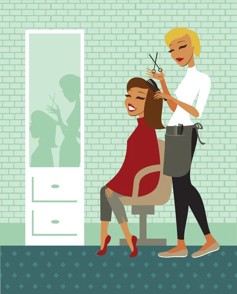 Dans le salon de coiffure — Image vectorielle