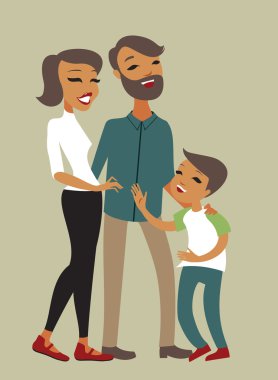 mutlu bir aile ile çocuk