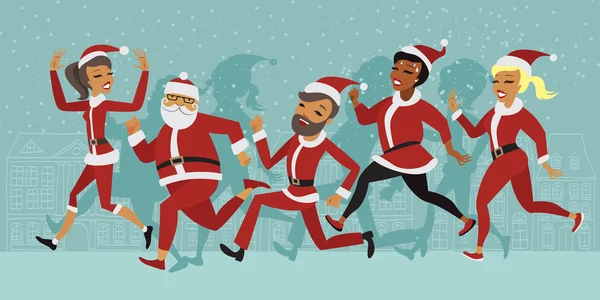 Santa Fun Run — Image vectorielle