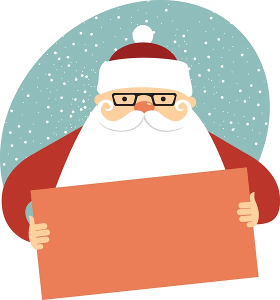 Санта Клаус держит пустую карту — стоковый вектор