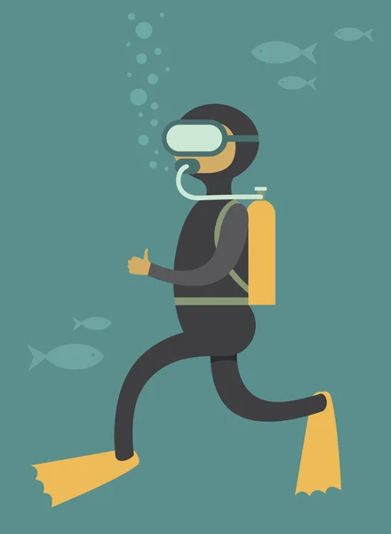 Scuba diver vector — Stock Vector