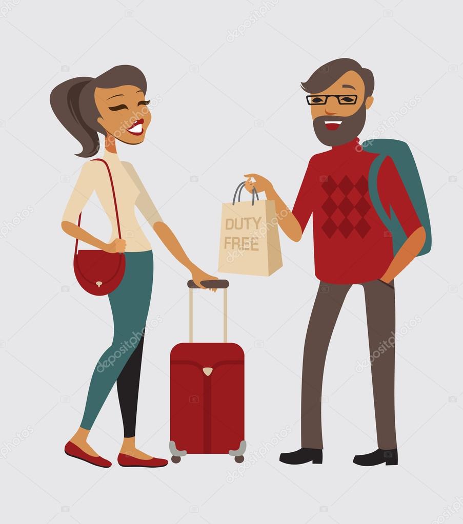 Couple with baggage