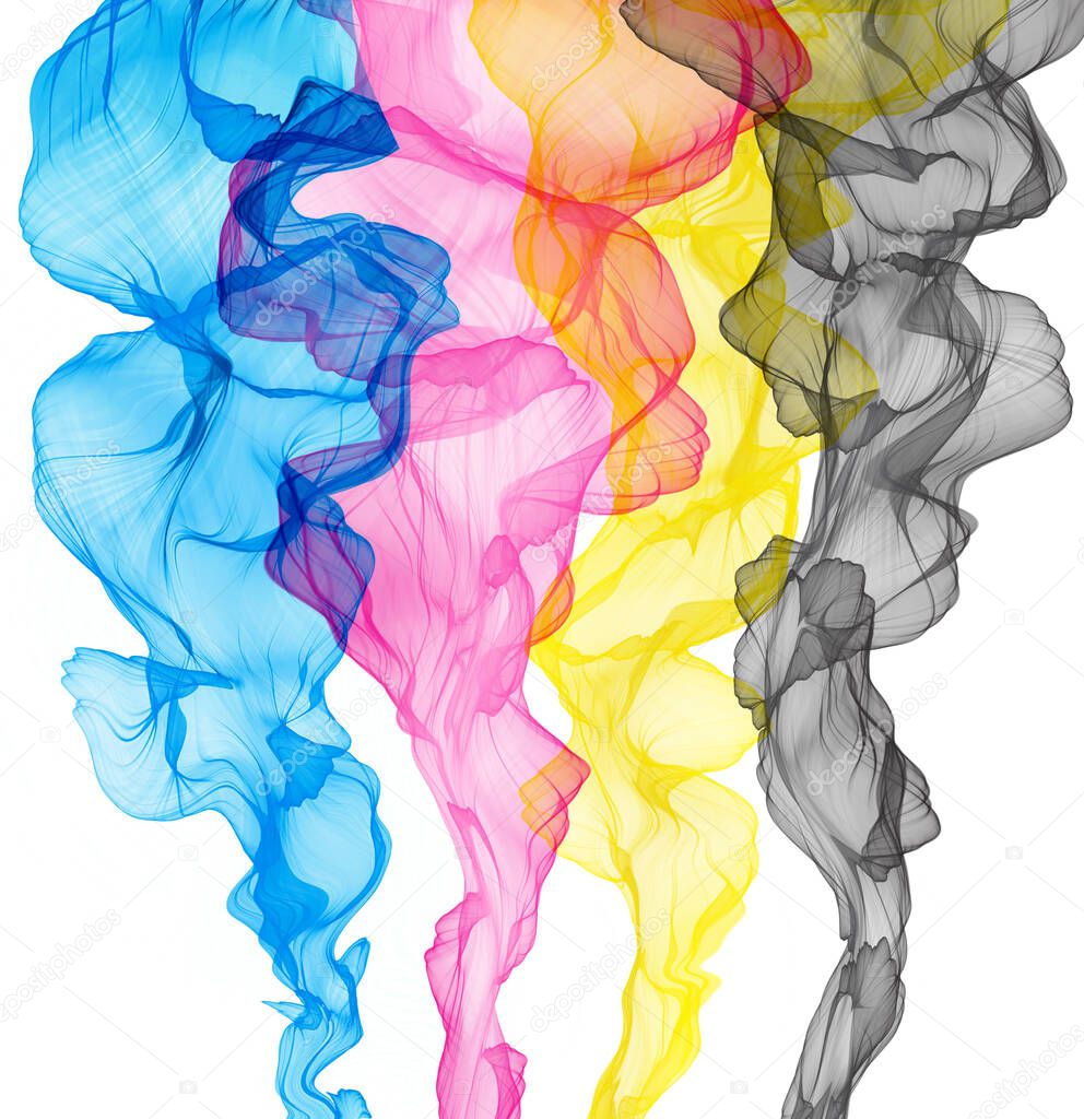 CMYK concept, abstract smoky background