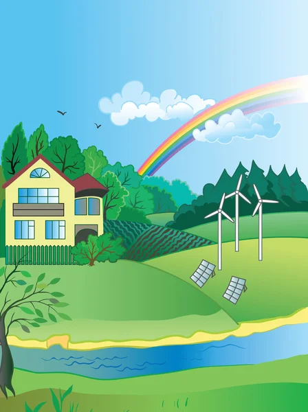 Protección del medio ambiente y energía verde — Vector de stock