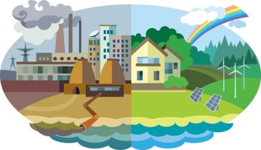 Environmental pollution and environment protection clipart
