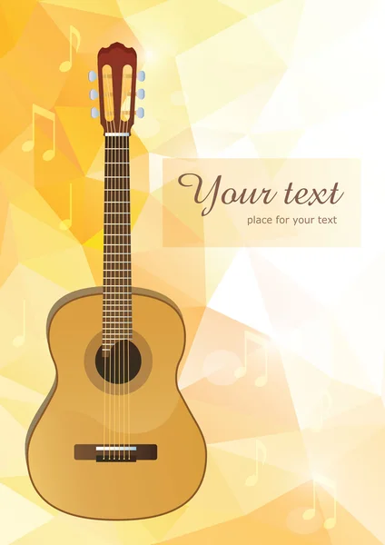 Vector guitar with polygonal background — Stock Vector