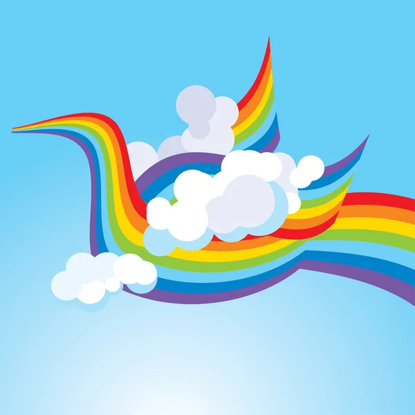 Птица из радуги в небе — стоковый вектор