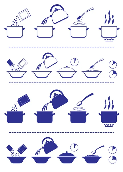 Instrucciones de una cocina — Vector de stock