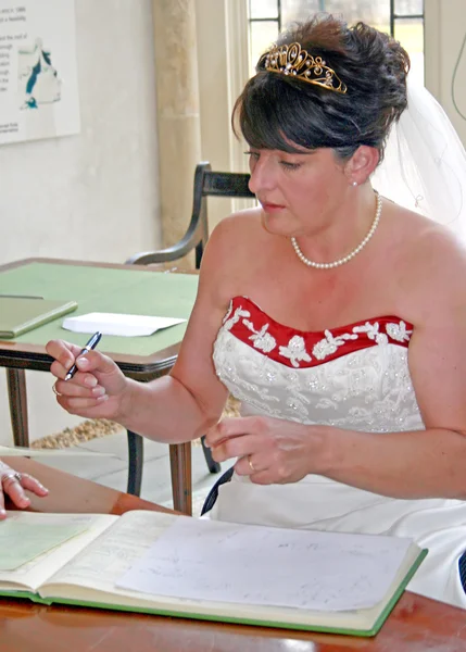 Sposa Firma del Registro — Foto Stock