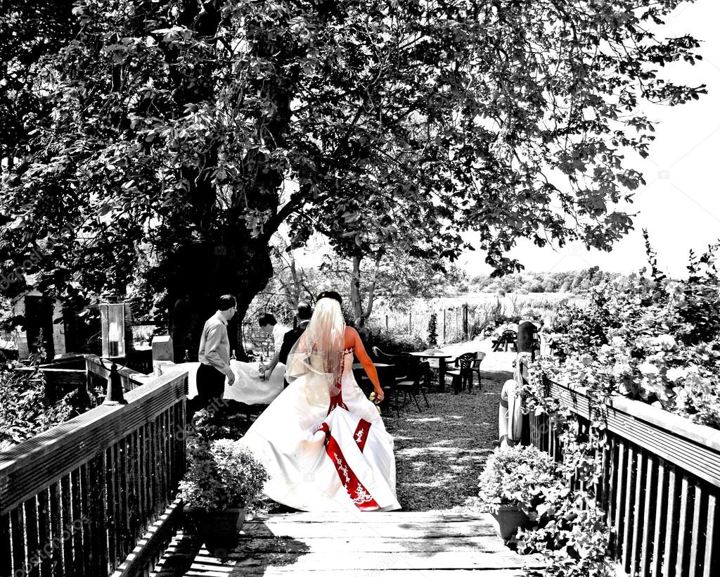 Bride walking into Reception