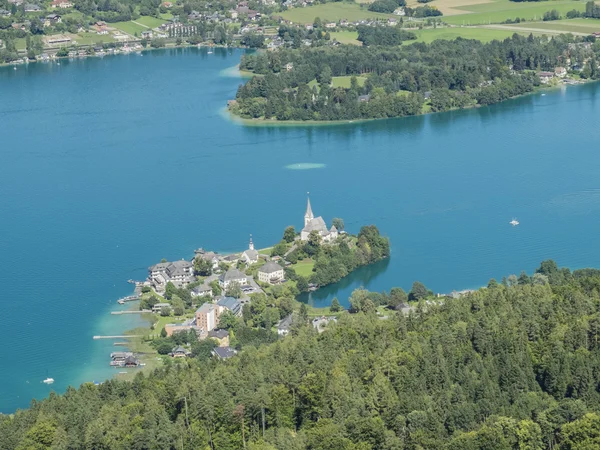 Vista del lago Worthersee — Foto Stock