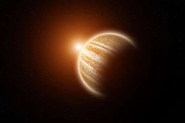 Sol nascente no planeta Júpiter Imagens De Bancos De Imagens