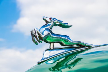 Retro Gaz motorlu araç logosu yakın çekim
