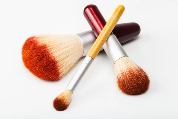 Makeup brushes on white — Stock Photo, Image