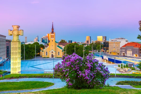 Pohled na náměstí svobody v Tallinn, Estonsko. — Stock fotografie