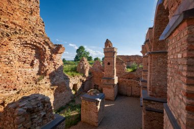 Golshany 'deki eski kalenin kalıntıları, Grodno bölgesi, Belarus.
