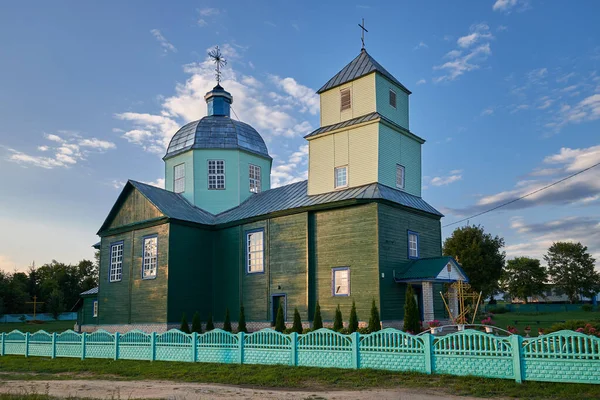 Alte Hölzerne Orthodoxe Verklärung Kirche Porplishche Bezirk Dokshitsy Gebiet Witebsk — Stockfoto