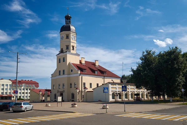Gamla Antika Stadshuset Stora Torget Nesvizh Minsk Regionen Vitryssland — Stockfoto