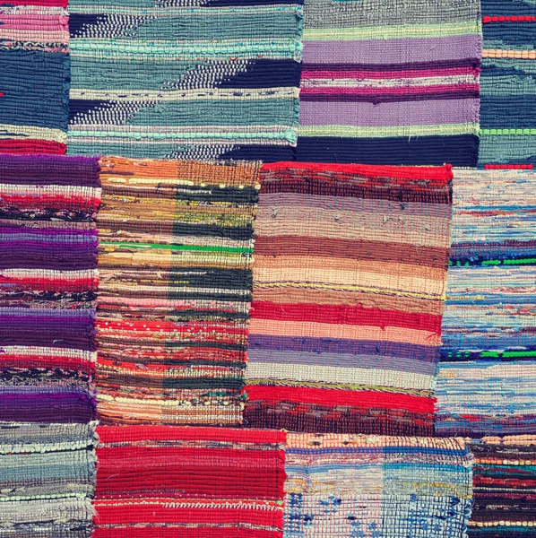 Traditional colorful rug textile — Stock Photo, Image