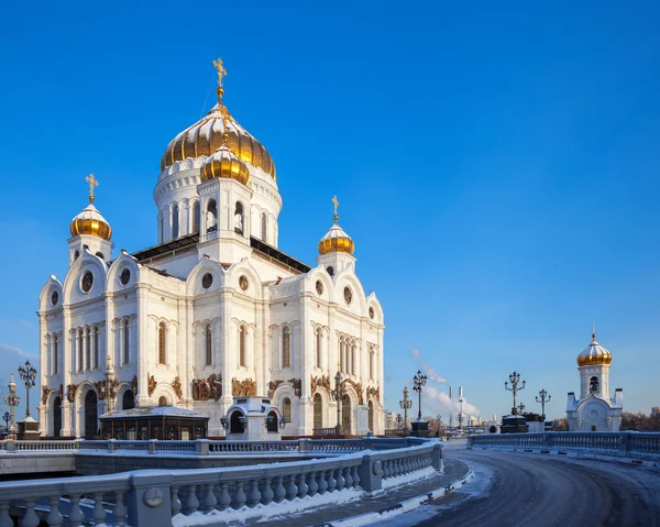 Kyrkan av Kristus Frälsaren i Moskva på vintern — Stockfoto