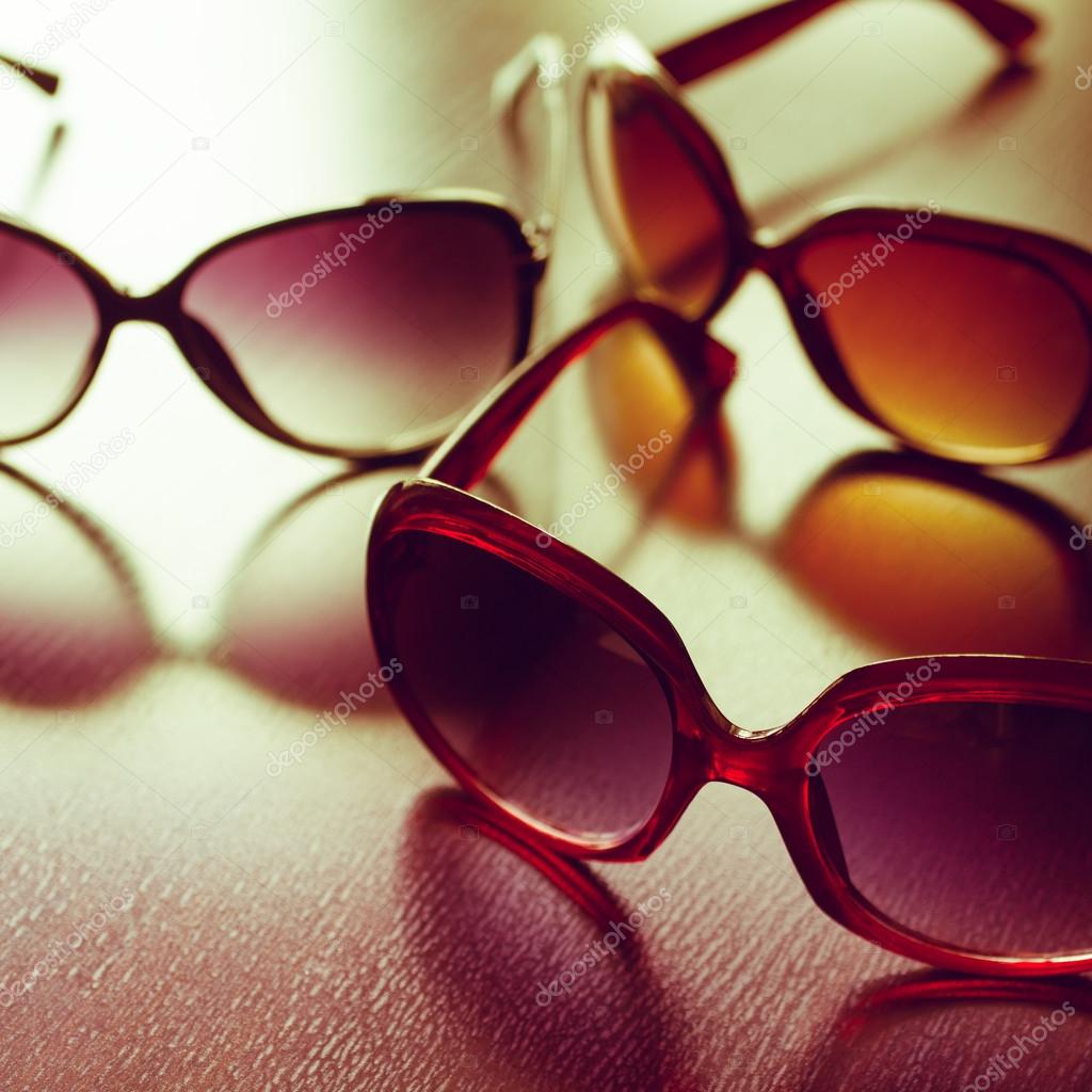 Fashionable sunglasses. Vintage stylized.