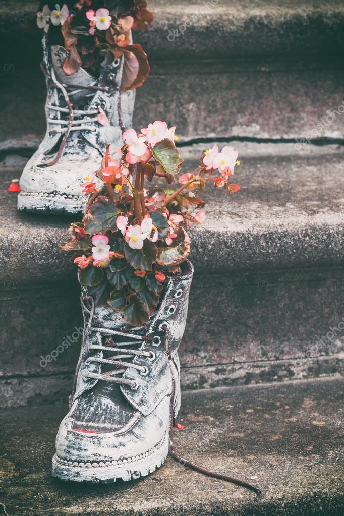 Boots with flowers on hotsell them