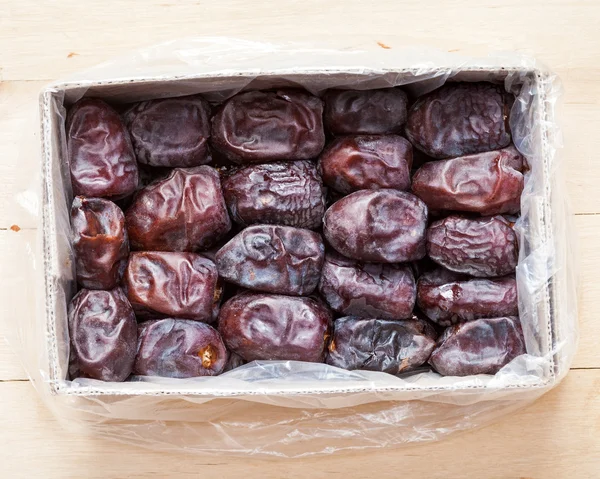 Date frutta in scatola, vista dall'alto . — Foto Stock