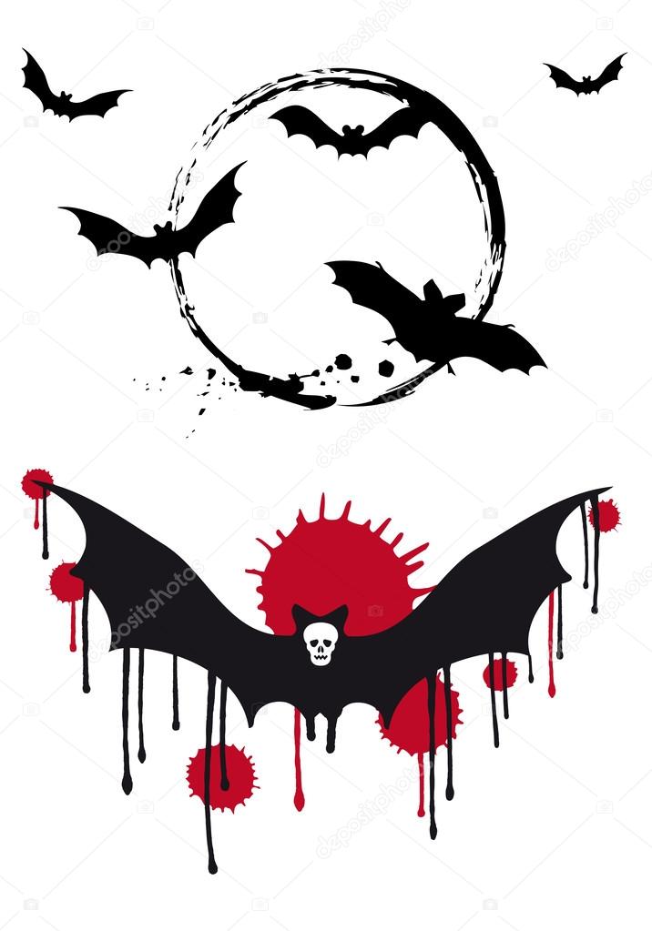Halloween bats, vector set