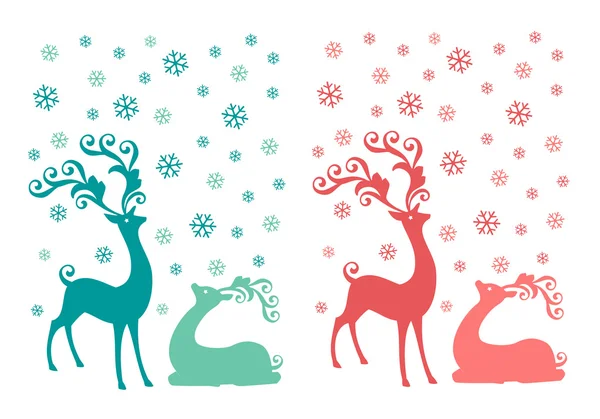 Cervos de Natal, conjunto vetorial — Vetor de Stock