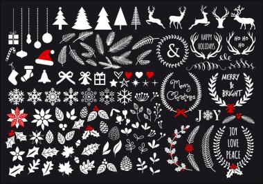 Big white Christmas set, vector vector