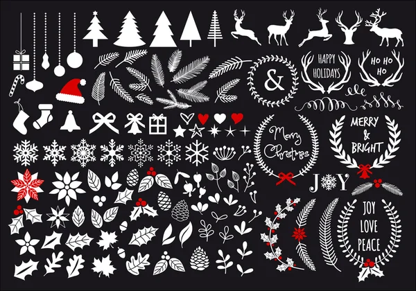 Grote witte Kerstmis instellen, vector — Stockvector