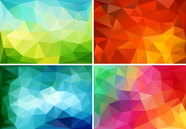 Abstract laag poly achtergronden, vector set Vectorbeelden